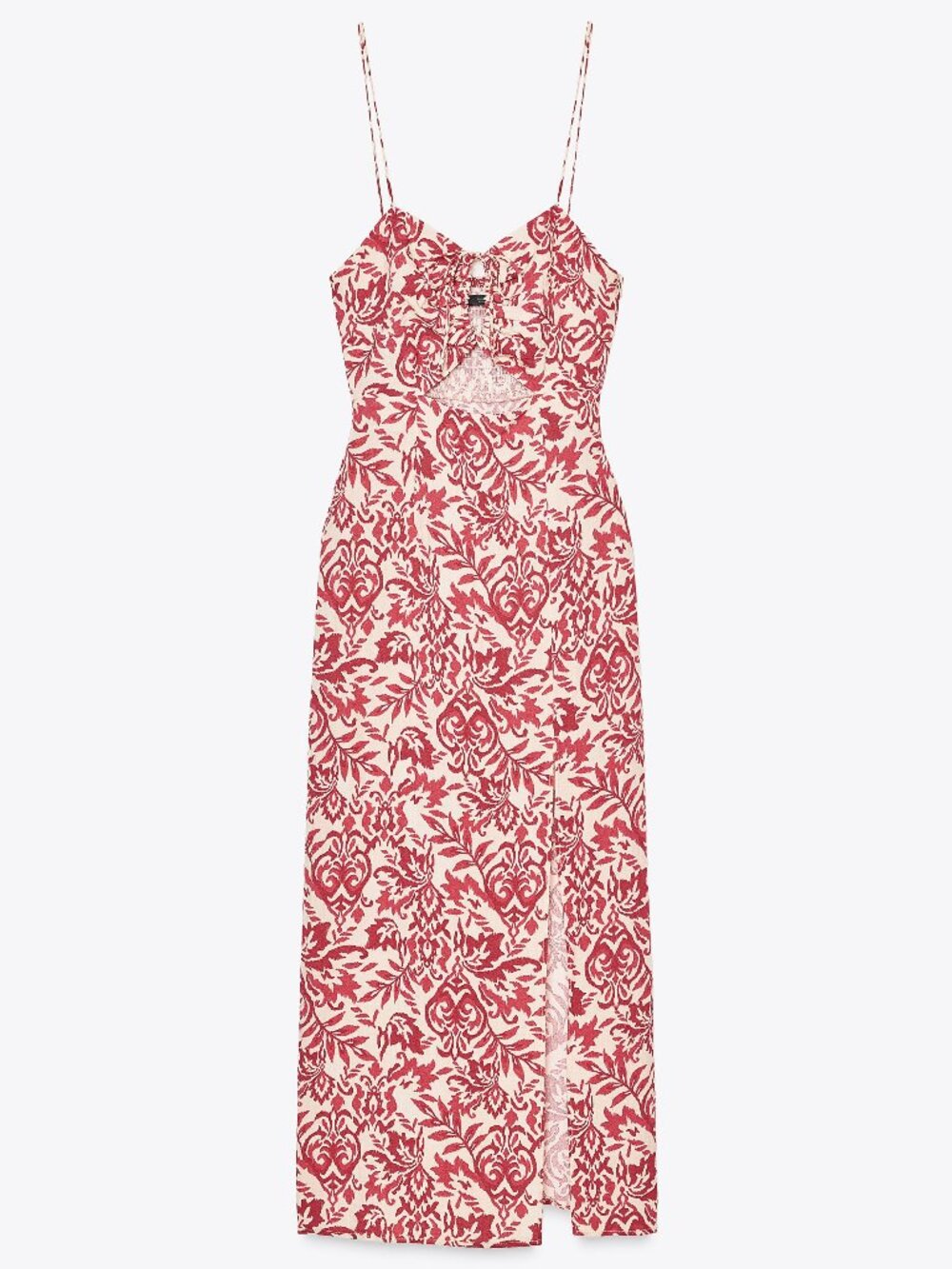 NWT Zara Printed Rustic midi dress Linen
